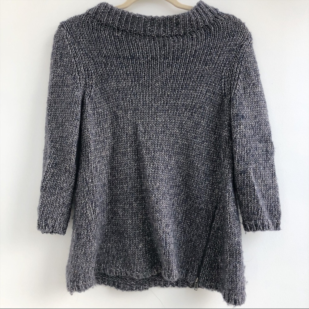 Anthropologie metallic boatneck sweater